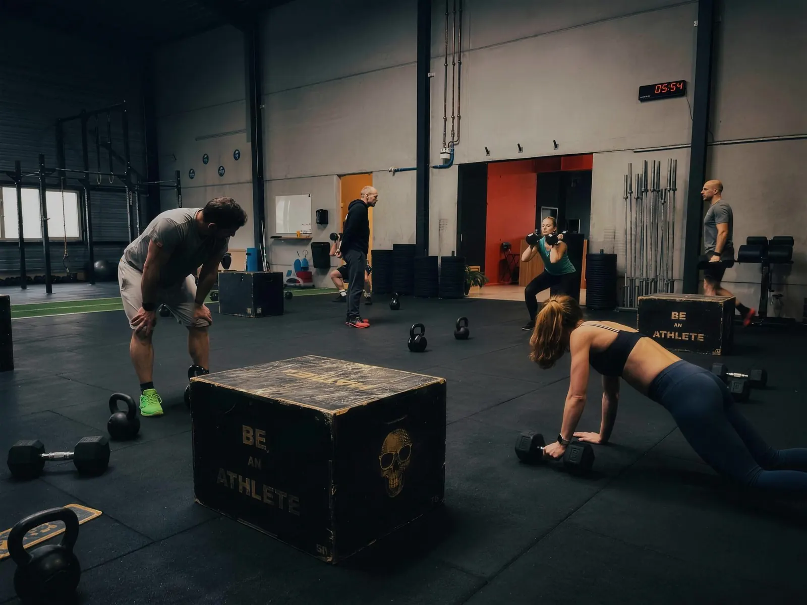 Circuittraining met kettlebells, dumbbells en plyoboxen